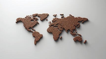 A coffee bean map of the world.