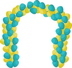 Colorful balloon arch creating a festive entrance for celebrations and events