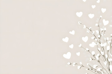 abstract floral background with hearts