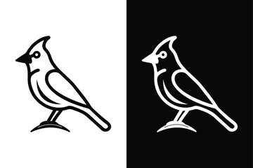 Stylized Cardinal Bird Vector Icon for Creative Projects.