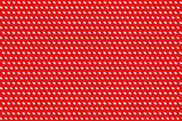 Obraz premium Abstract red background with white oval dots, wavy background, seamless 