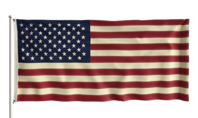 American Flag Stars Stripes USA Banner Patriotic Symbol National Emblem Independence Day, Transparent Background, Ai Generative Images