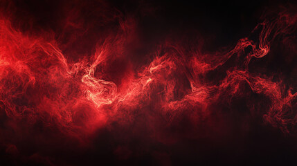 Fototapeta premium Red energy flowing through dark space background