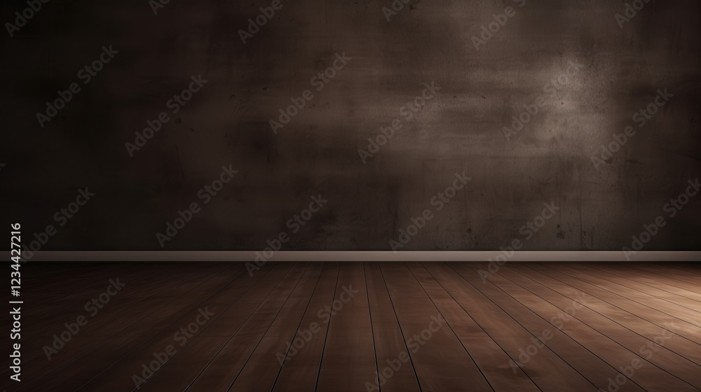 Poster dark brown wall background in 3d render with empty space and subtle texture for creative and design 