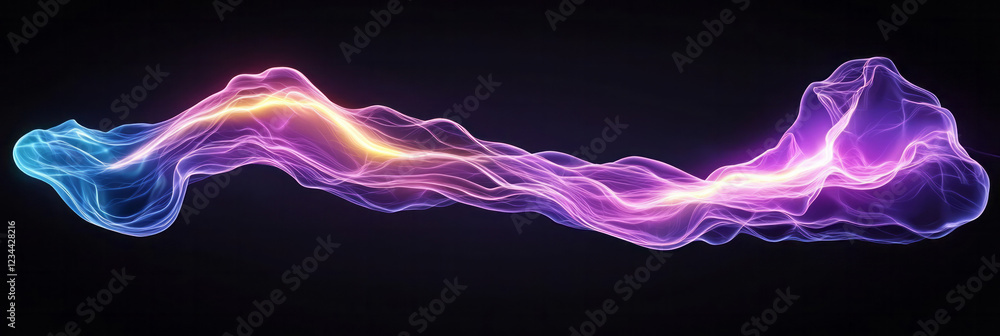 Aufkleber a minimalist angle capturing a single, pulsing violet lightning strike with elongated, blurred edges