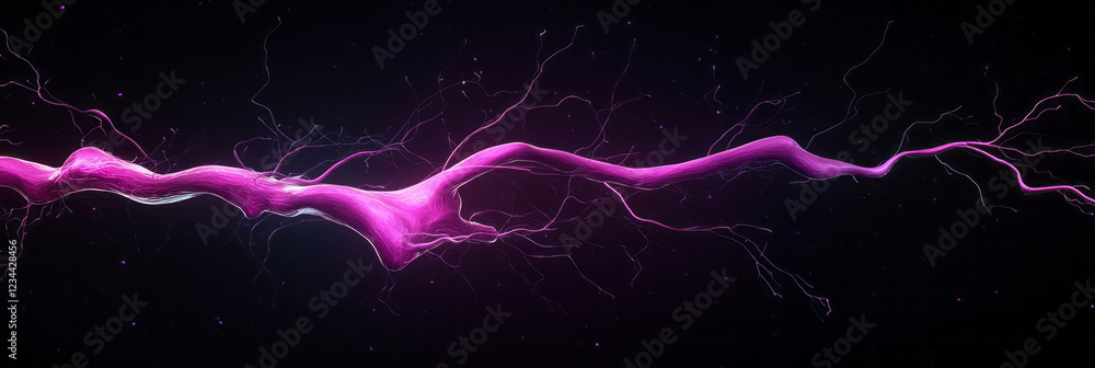 Aufkleber a stylized overhead look capturing a branching purple lightning phenomenon, each streak softened by 