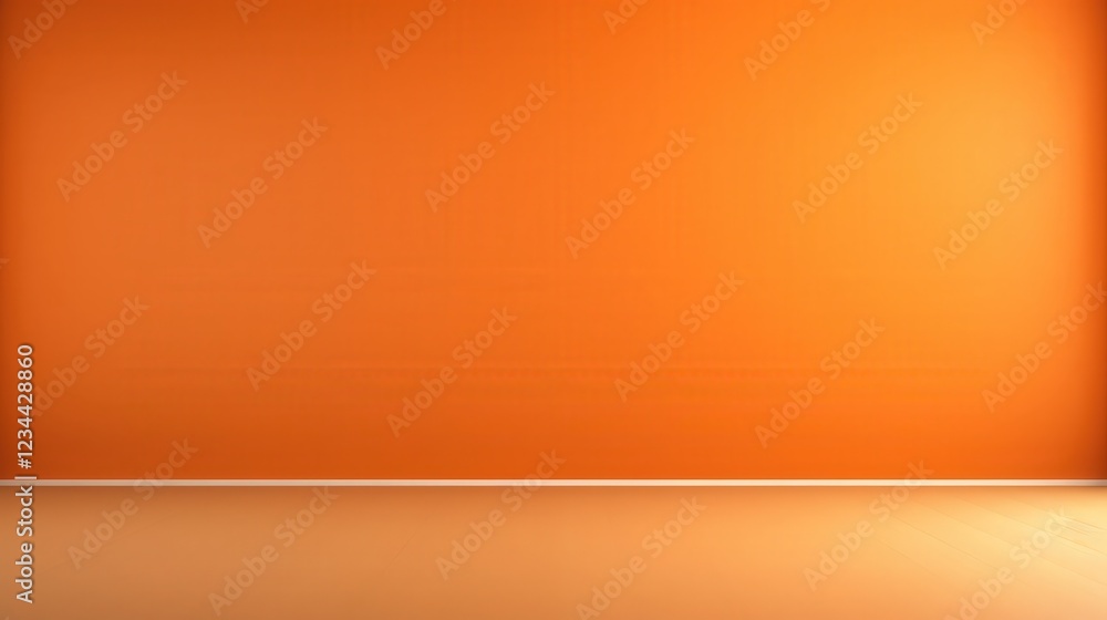 Poster 3d render of an empty dark orange wall background with smooth texture and subtle lighting for interi