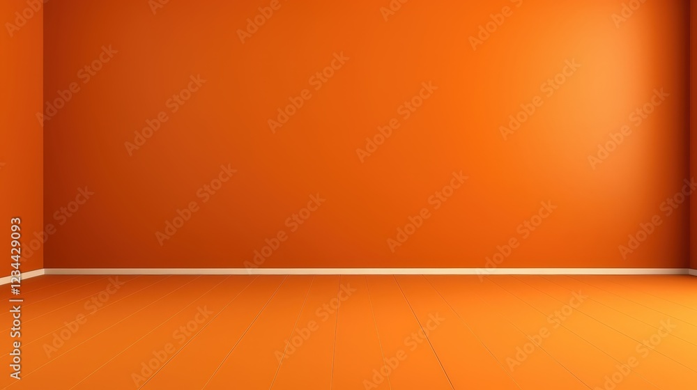 Poster 3d render of an empty dark orange wall background with soft lighting and smooth surface ideal for cr