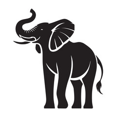 Obraz premium Black and White Elephant Silhouette Design