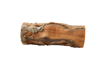 Photo of natural wood log piece isolated on transparent background.png