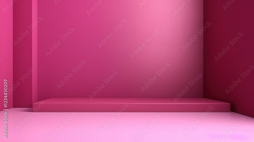 Poster abstract 3d render of an empty dark pink wall background suitable for various creative design projec