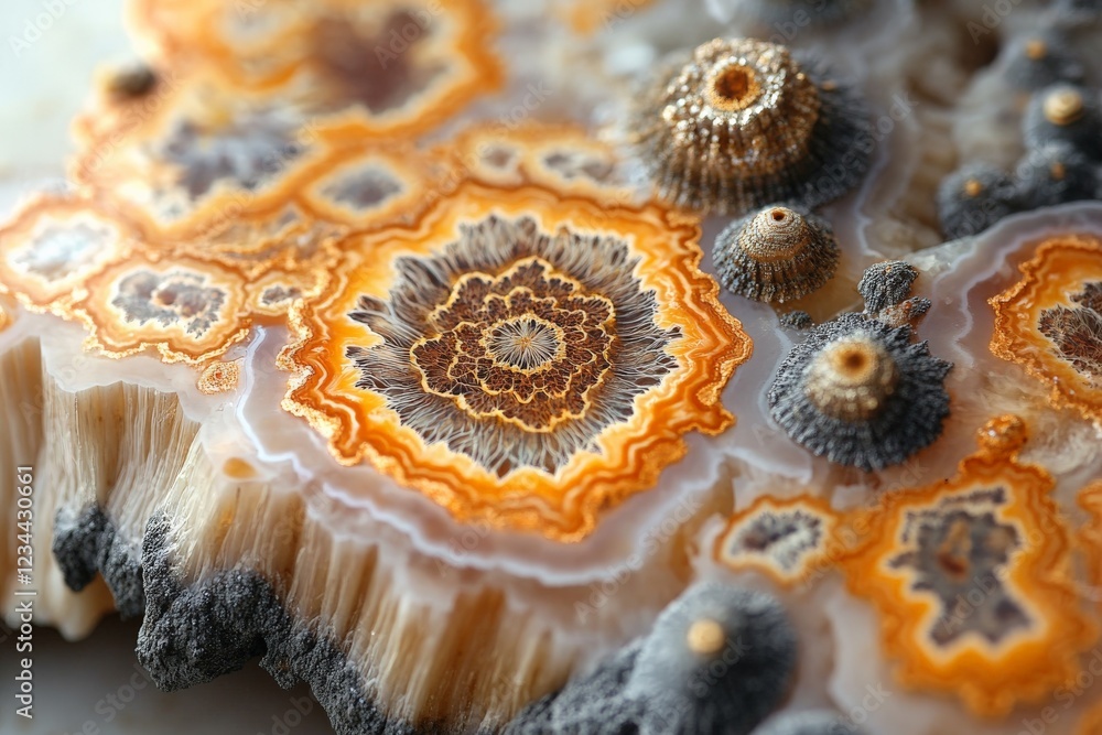 Aufkleber unique geological formation showcasing intricate patterns and vibrant colors within agate stone