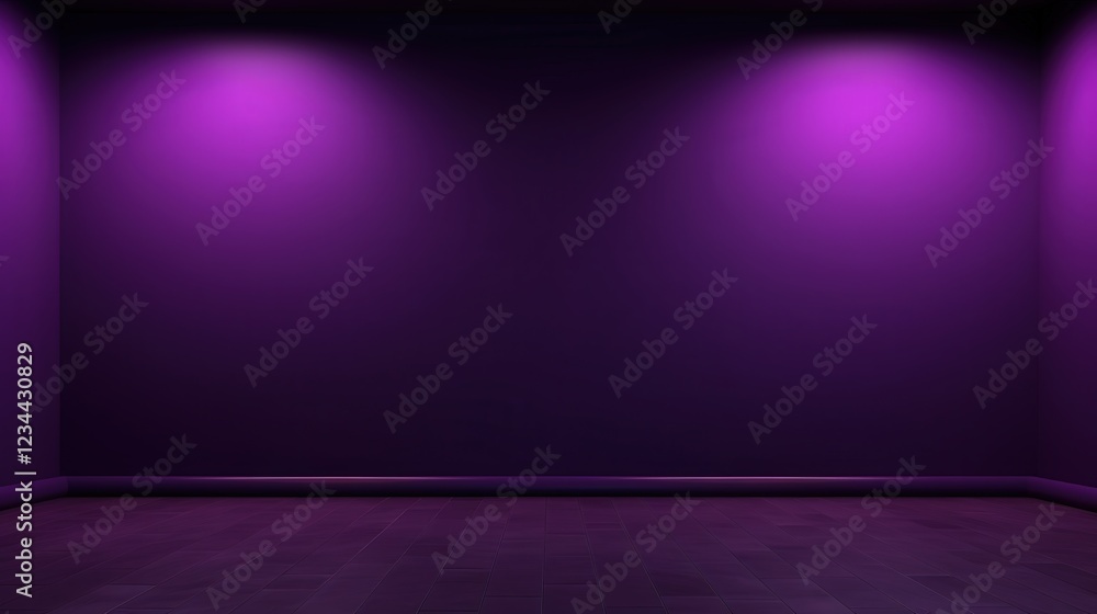 Aufkleber 3d render of an empty dark purple wall background with subtle lighting effects ideal for modern desi