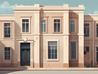 Fototapeta premium facade of an building with windows