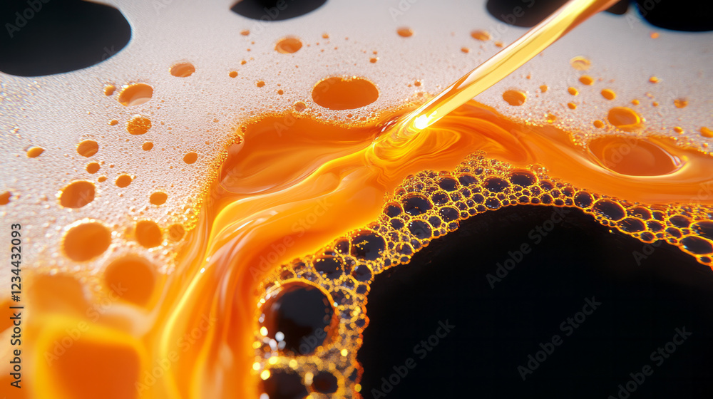Aufkleber a vibrant image where a straw cuts through the colaâ€™s surface, showing tiny ascending bubbles illu