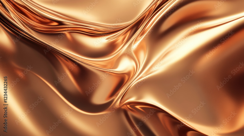 Poster flowing golden fabric creating an elegant abstract design