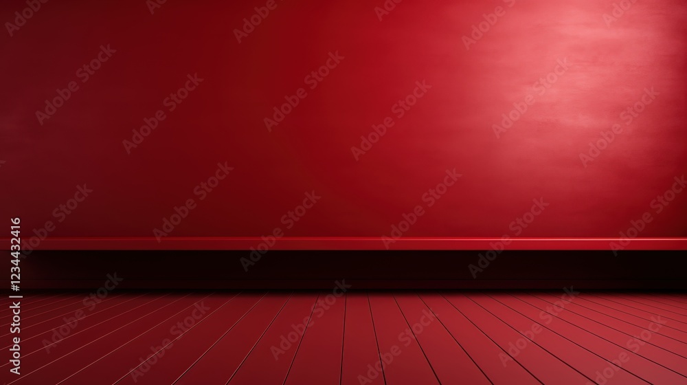Aufkleber empty dark red wall background for 3d render projects and graphic design applications, ideal for sho