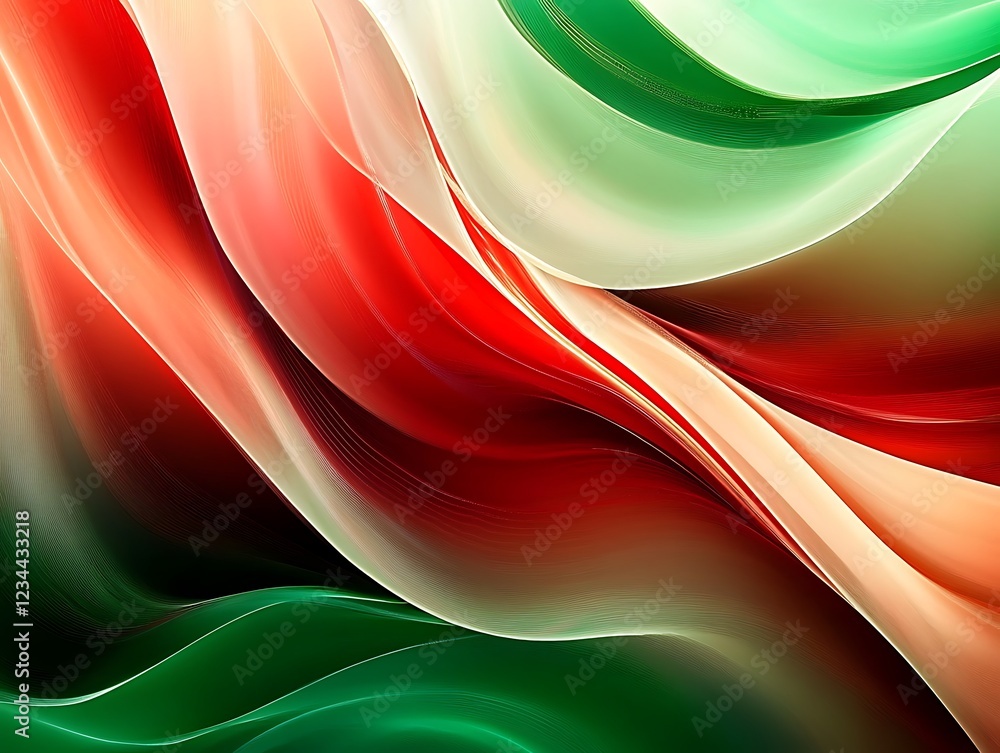 Poster abstract trending red and green abstract background, abstract wave background with red and green col