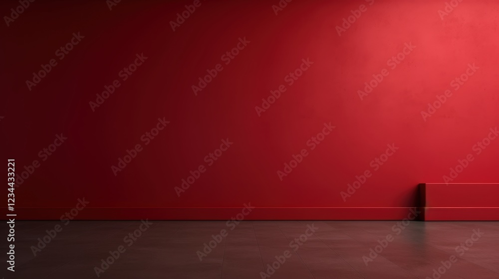 Poster 3d render of an empty dark red wall background with subtle texture and soft lighting ideal for vario