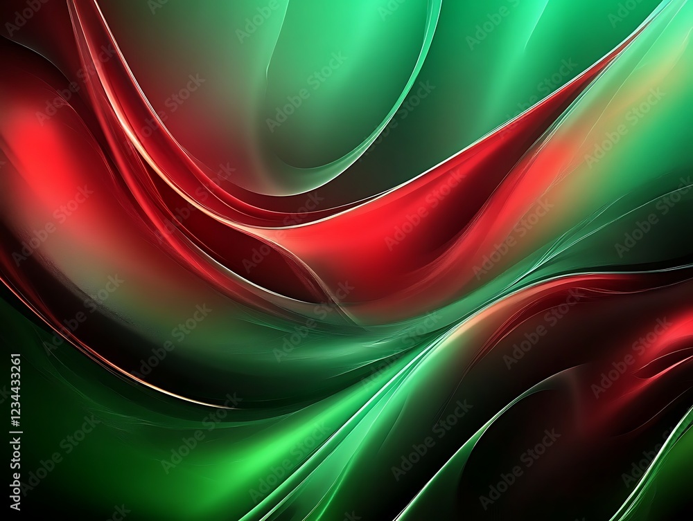 Poster abstract trending red and green abstract background, abstract wave background with red and green col