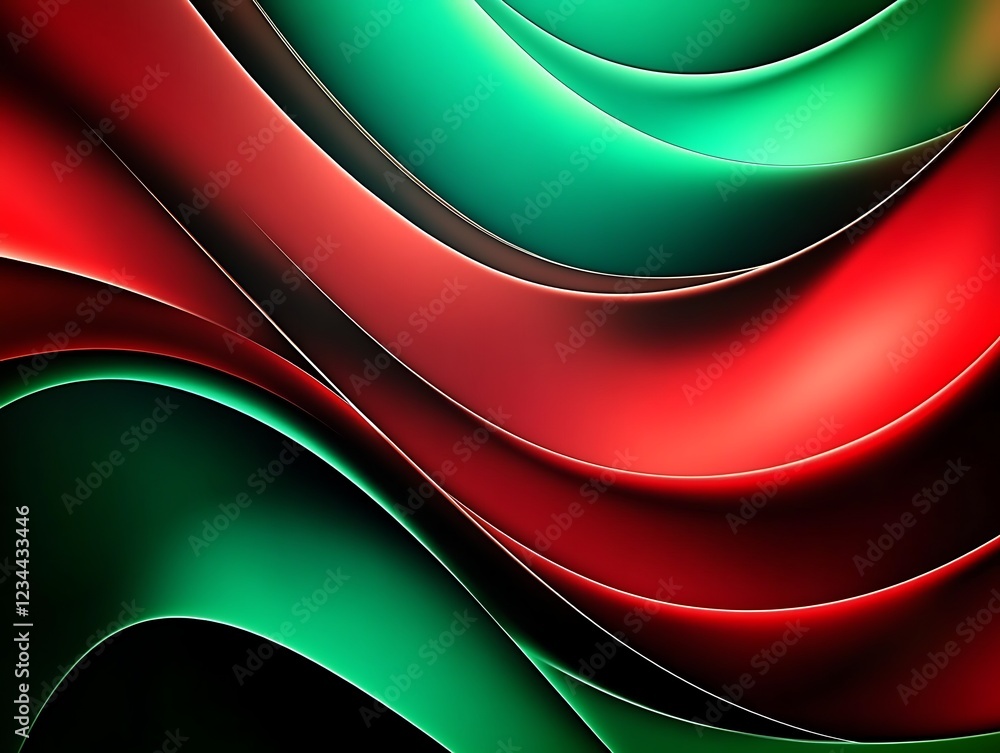 Poster abstract trending red and green abstract background, abstract wave background with red and green col