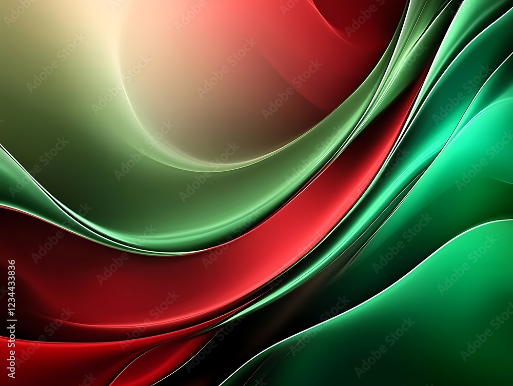 Poster abstract trending red and green abstract background, abstract wave background with red and green col