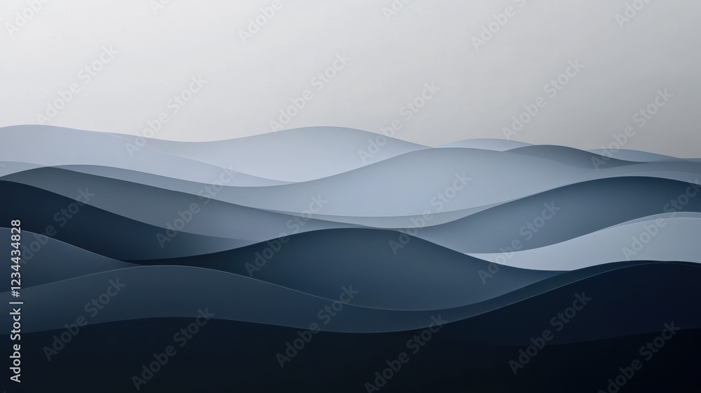 Aufkleber abstract blue wavy background creating a sense of depth and serenity