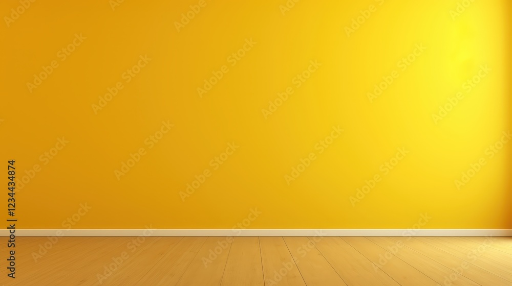 Poster empty dark yellow wall background suitable for various 3d render applications in digital art, interi