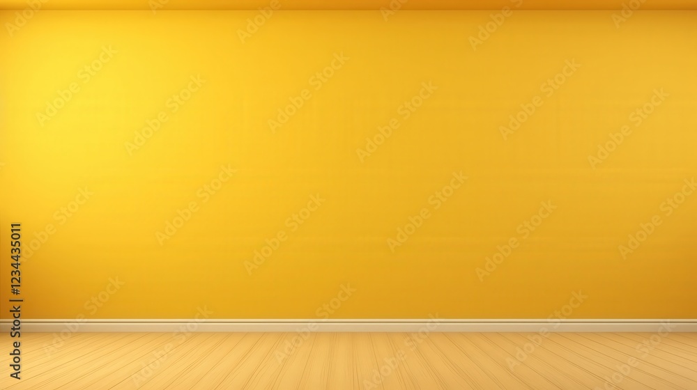 Poster 3d render of an empty and dark yellow wall background ideal for various creative projects and design