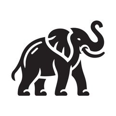 Obraz premium Black and White Elephant Silhouette Design