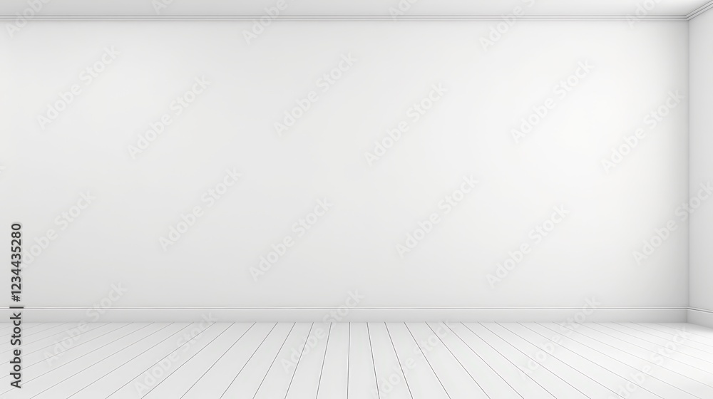 Poster 3d render of an empty white wall background suitable for various design and creative projects with a