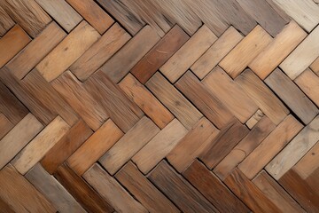 Rustic wooden parquet floor texture with natural brown tones