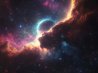 Fototapeta premium Milky way center. Space Nebula, amazing colorful nebula,