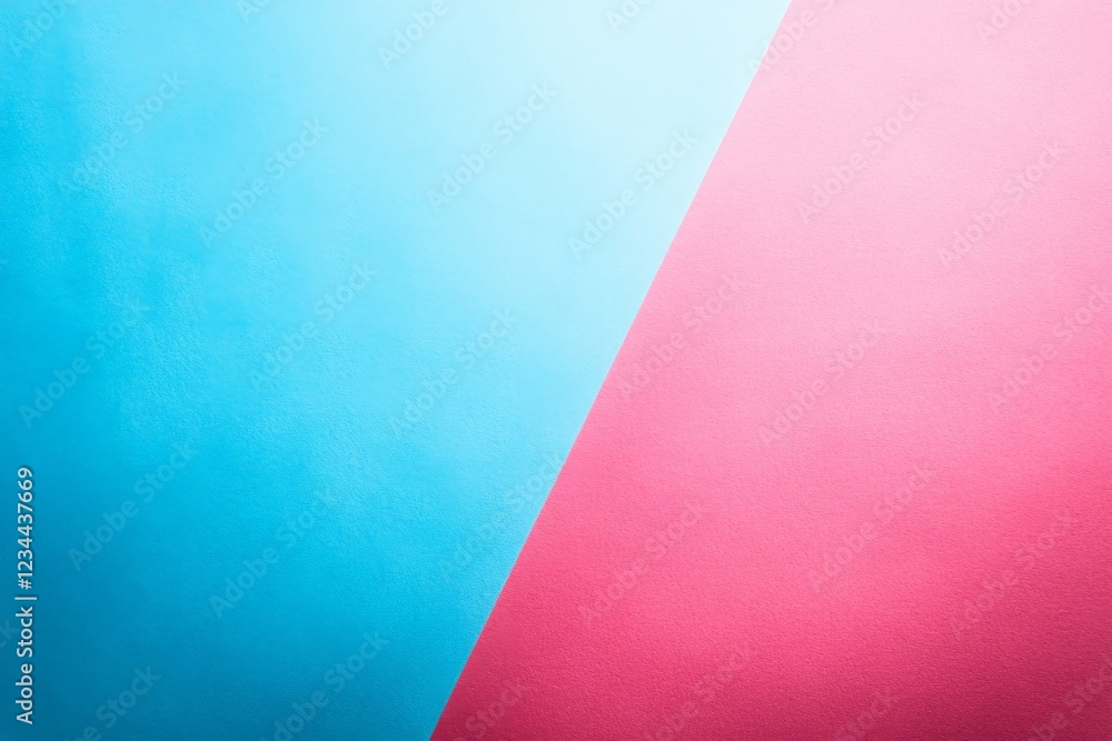 Poster bright blue and pink diagonal color block background perfect for contemporary design projects