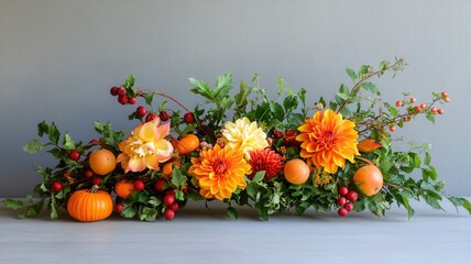 Vibrant fall display showcasing a stunning array of orange and yellow leaves in a picturesque autumn setting.