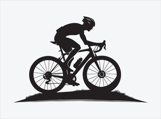 Mountain Biking Silhouette | Cycling Illustration | Outdoor Adventure