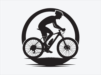 Mountain Biker Silhouette | Extreme Sports Graphic | Bike Rider