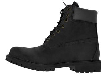 black leather boot, left
