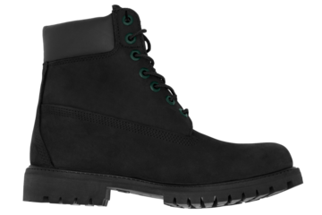 black leather boot, right, green