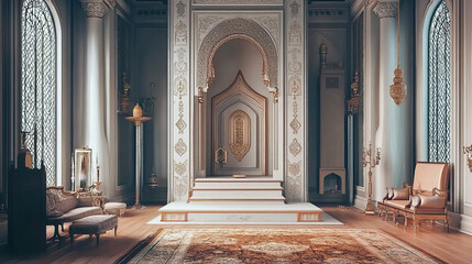 exploring the opulent ottoman palace interior showcasing luxurious mosque design with ornate islamic room decor in traditional arabic architectural style and elegant gold accents