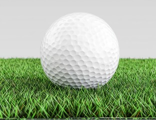Obraz premium Golf ball on green grass, studio shot, sport, leisure