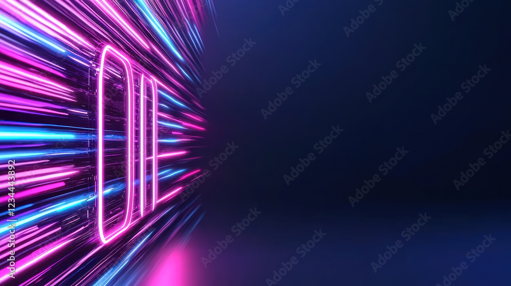 Aufkleber neon lights create vibrant, dynamic background with glowing lines and word open illuminated in pink 