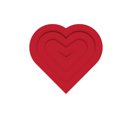 Red heart shape vector illustration design for multipurpose use.