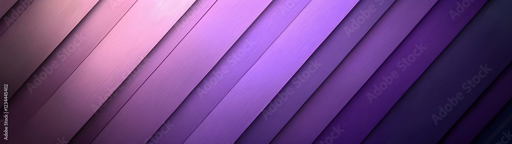 Poster an abstract composition showcasing diagonal layers in various shades of purple, creating a soothing 