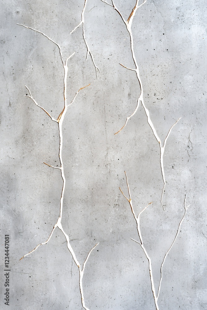 Poster abstract grey branch pattern on mottled background