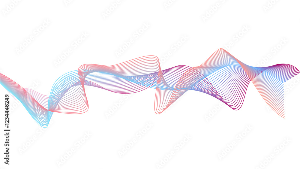 Fototapete Dynamic gradient colorful flowing wave design element. Abstract wavy lines gradient vector line blend element. Wave element with colorful gradient lines blend effect. 