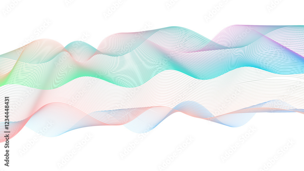 Fototapete Dynamic gradient colorful flowing wave design element. Abstract wavy lines gradient vector line blend element. Wave element with colorful gradient lines blend effect. 