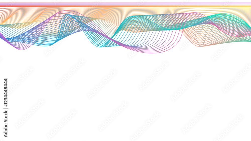Fototapete Dynamic gradient colorful flowing wave design element. Abstract wavy lines gradient vector line blend element. Wave element with colorful gradient lines blend effect. 