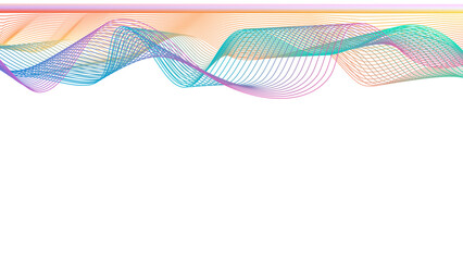 Dynamic gradient colorful flowing wave design element. Abstract wavy lines gradient vector line blend element. Wave element with colorful gradient lines blend effect. 