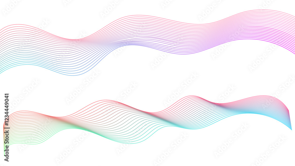 Fototapete Dynamic gradient colorful flowing wave design element. Abstract wavy lines gradient vector line blend element. Wave element with colorful gradient lines blend effect.	
